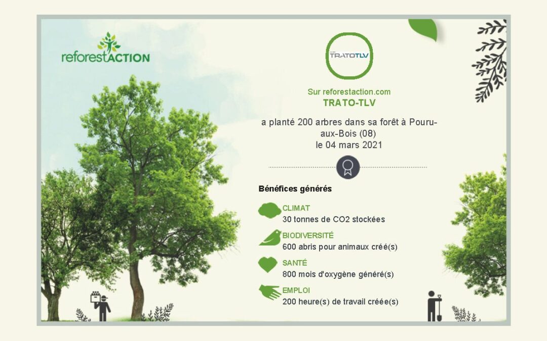 TRATO-TLV soutient Reforest’Action 🌳